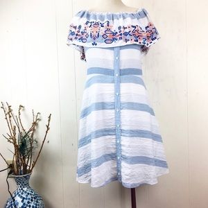 SUGAR LIPS Embroidered Off-the-Shoulder Dress